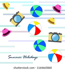 summer holiday hat ball camera