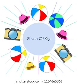 summer holiday hat ball camera
