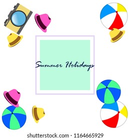 summer holiday hat ball camera