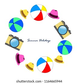 summer holiday hat ball camera