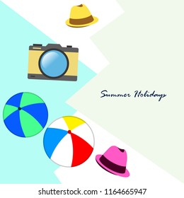 summer holiday hat ball camera