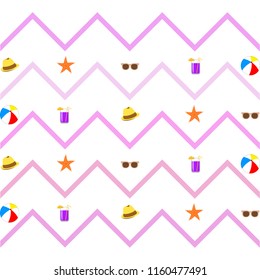 summer holiday hat flip flops seashell vector background