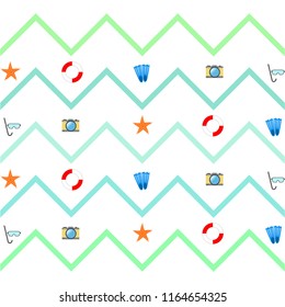 summer holiday hat flip flops seashell vector background