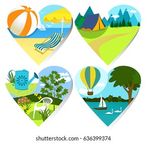 Summer holiday hearts