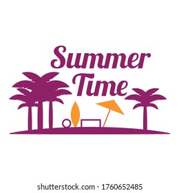 Sommerurlaub, HallenSommer, Strandurlaub und weißer Hintergrund - Vektorgrafik