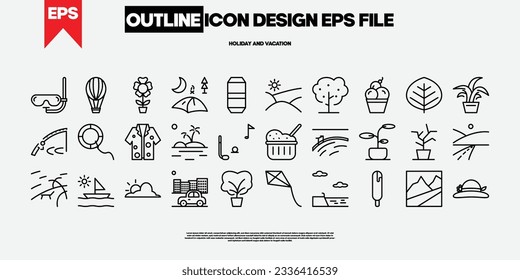 Summer and holiday icon design for graphic designer and web developer 