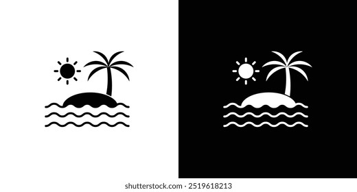Summer holiday icon linear logo isolated