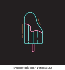Summer Holiday Icon with Neon Style Pack - 02. Ice Cream