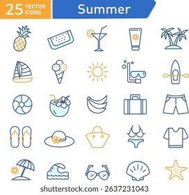 Summer holiday icon pack – beach icons