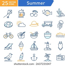 Summer holiday icon pack – beach icons