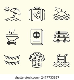 SUMMER HOLIDAY ICON SET LOGO