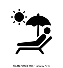 Verano, icono de vacaciones. Gráficos vectoriales simples modificables.