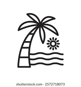 Summer holiday icon Simple thin outline