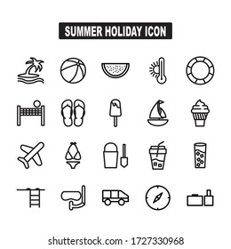 summer holiday icon, white color background