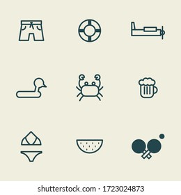 Summer and holiday icons 2020