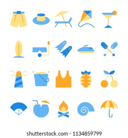 Summer and Holiday icons in for any purposes. Perfect for website mobile app presentation and any other projects.