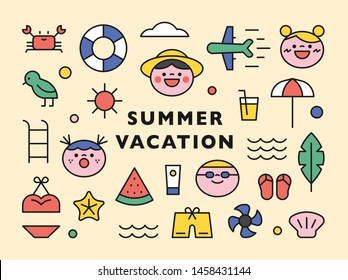 Summer holiday icons 
