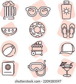 Summer holiday, illustration, vector on white background.