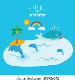 Summer holiday lifestyle vector illustration design