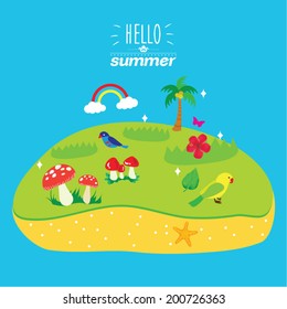 Summer holiday lifestyle vector illustration design