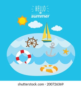 Summer holiday lifestyle vector illustration design