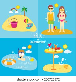 Summer holiday lifestyle vector illustration design