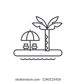 Summer holiday line icon concept. Summer holiday vector linear illustration, sign, symbol