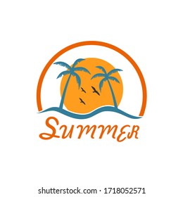 Vector de diseño del logotipo de vacaciones de verano 