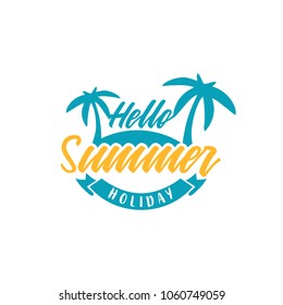 Beach Logo Design Tropical Island Vector Stock Vector (Royalty Free ...