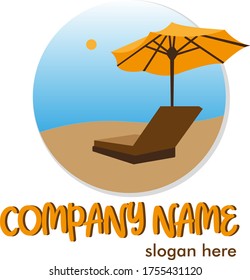 summer holiday logo with umbrella