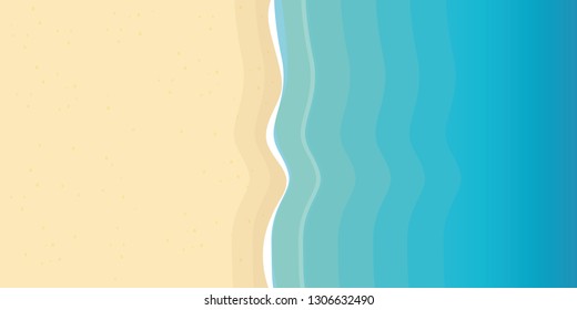 summer holiday on the beach background with sand and turquoise water vector illustration EPS10