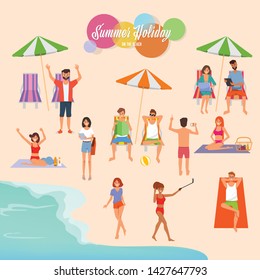 Summer Holiday on the beach background.
