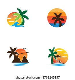 Summer Holiday  On The Beach logo vector