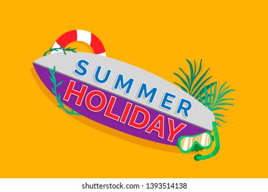 Vacaciones de verano en un vector de surf