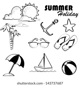 summer holiday over white background vector illustration