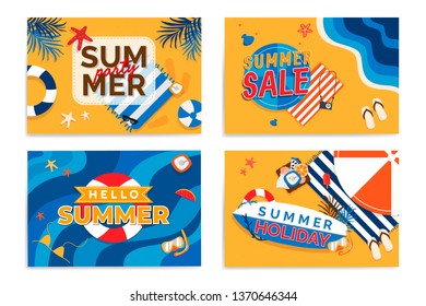 Summer holiday party collection vector