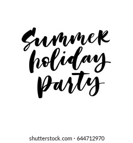 Summer holiday party. Creative and unique lettering for the hot summer season. Vector illustration. For cards, posters, banners.