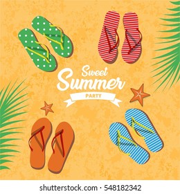 Summer holiday party vector illustration design