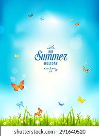 Summer holiday positive background for advertising, leaflet, cards, invitation and so on. Copy space.