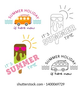Summer holiday poster collection. Vector