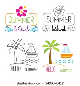 Summer holiday poster collection. Vector