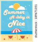 Summer Holiday Poster Design, vector illustration.