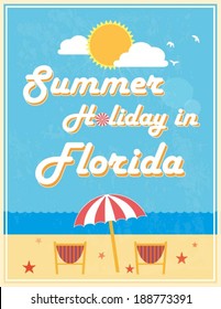 Summer Holiday Poster Design, vector illustration.