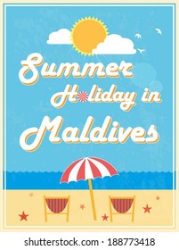 Summer Holiday Poster Design, vector illustration.