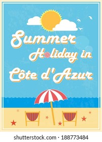 Summer Holiday Poster Design, vector illustration.