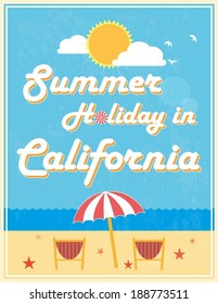 Summer Holiday Poster Design, vector illustration.