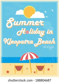 Summer Holiday Poster Design, vector illustration.