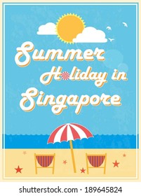 Summer Holiday Poster Design, vector illustration.