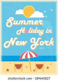 Summer Holiday Poster Design, vector illustration.
