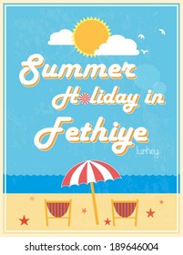 Summer Holiday Poster Design, vector illustration.